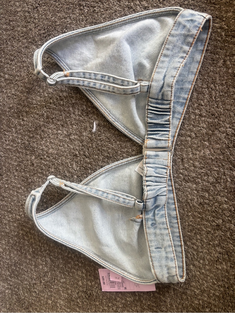Target Light Blue Denim Triangle Bralette Top